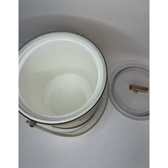 Vintage Georges Briard Ice Bucket Mirror Gold with Clear Handle and Lid Vintage - Picture 2 of 10